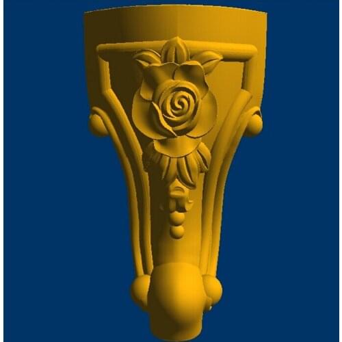 STL 3D model for CNC machine Rose Western Decor short desk leg Furniture leg--2