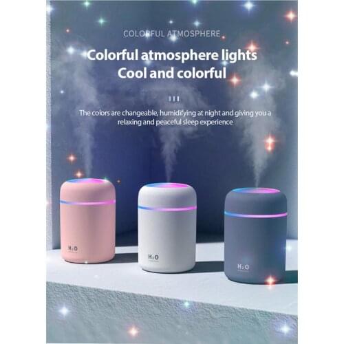 300ML Ultrasonic Air Humidifier Car Diffuser Oil LED Night Light Home Relax Defuser Mist Maker