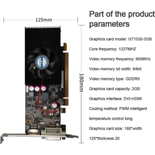 Video Card GeForce GT 740 2GB 128Bit GDDR5 Video Card For NVIDIA Geforce Game Low Profile PCI-E Computer Graphics Card