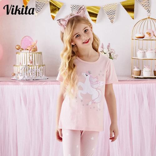 Футболки с коротким рукавом для девочек VIKITA China At AliExpress