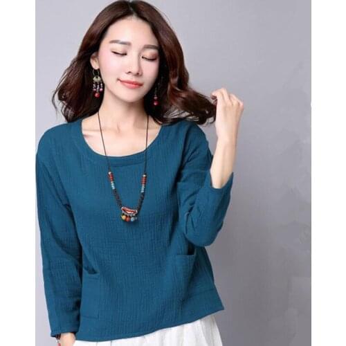 2020 plus size S-6XL Spring blouse women Loose Autunm cotton linen shirt blusas camisas mujer top shirt women long sleeve shirt