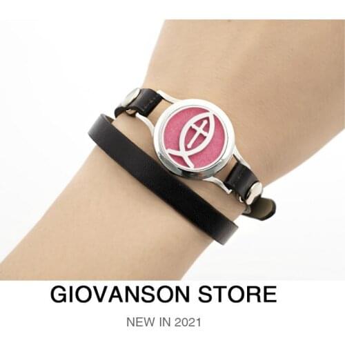 Tree of life 25mm Essential Oil Aromatherapy Bracelet Locket Bracelet bangle twist screw Pu Leather bracelets for Women