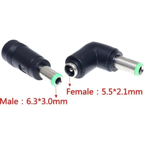 10Pcs/lot 6.3x3.0mm DC Power Male Plug Jack Connector Socket Adapter for Toshiba, NEC laptop 5.5*2.1 Female to 6.3*3.0mm Male