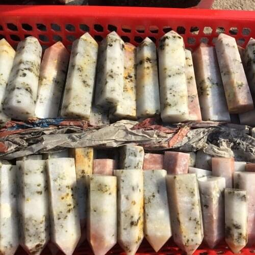 2pcs Natural Crystal Tower High Quality Rare Stone Specimen Reiki Chakra Healing Points Wand Crystal Massage For Men And Woman