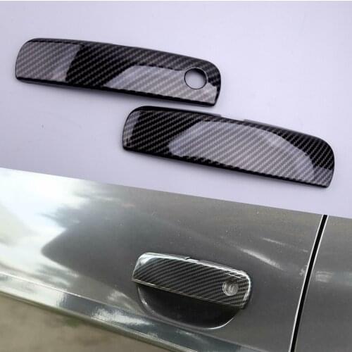 2Pcs Carbon Fiber Style ABS Car Exterior Door Handle Trim Cover Fit For Dodge Challenger 2012 2013 2014 2015 2016 2017 2018 2019