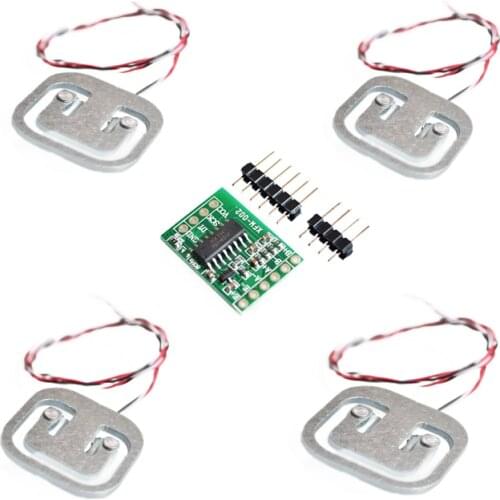 4pcs Human Scale Load Cell Weight Weighting Sensor 50KG Half-bridge with Amplifier HX711 AD Module Strain Gauge Bathroom Scale
