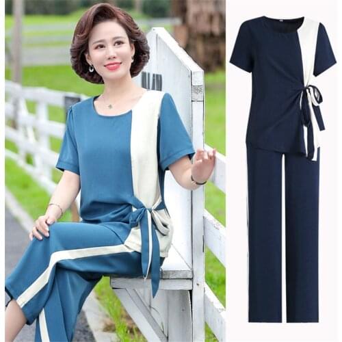 5XL Plus Size Tracksuit Women Two Piece Set Summer Clothes Pullover Top Pants Suits Casual Loose Outfitss