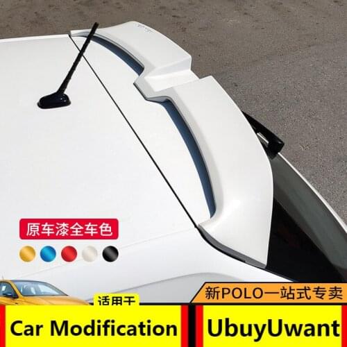 For Volkswagen Polo 2019 2020 ABS Plastic Painted Color Exterior Car Rear Tail Wing Trunk Lip Spoiler