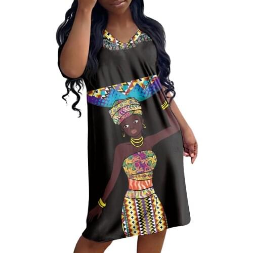 Africa clothing 3d printed dress dashiki robe africaine fashion vetement femme african dresses clothes for women 2021