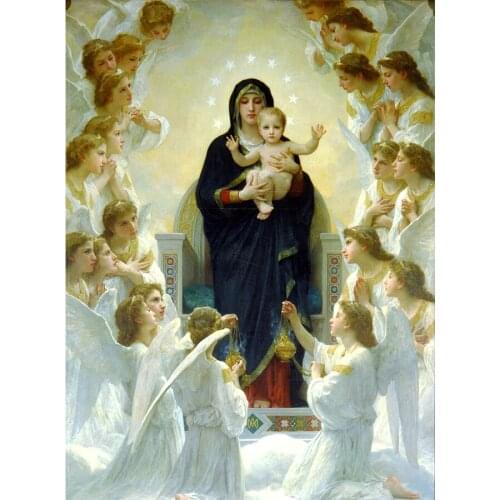 Full Drill 5d Diamond Painting Madonna DIY Round Rhinestone Mosaic Diamond Embroidery Cross Stitch for Christian Home Decoration