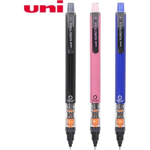Uni Mechanical Pencil Kuru Toga Pipe Slide Model 0.5mm Lead Lead Rotating Technology Press Pen Lapiseiras Matite
