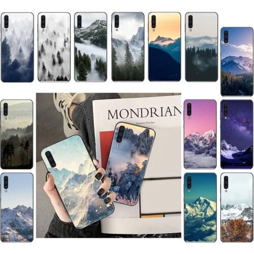 Mountain Peak Forest Snow mountain White smoke Phone Case For Samsung Galaxy A7 A50 51 A70 80 A40 A20 A30 A8 A6 A8 Plus A9 A71