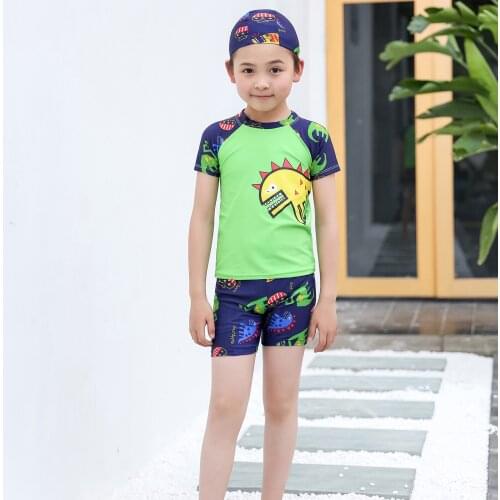 Cartoon Dinosaur Swimsuit Two-piece Set Toddler Kids Boys Swimwear Summer Beach Bathing Suit Children Swimming Suit For Boy