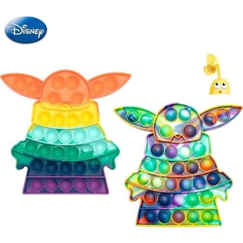 Disney Anime Baby Yoda Push Bubble Sensory Toy Antistress Fidget Toys Squishy Stress Reliever Adult Child Funny Anti-stress Gift
