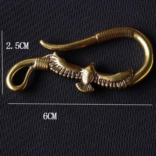 DIY leather craft solid brass eagle design wallet belt buckle hook 3pcs/lot