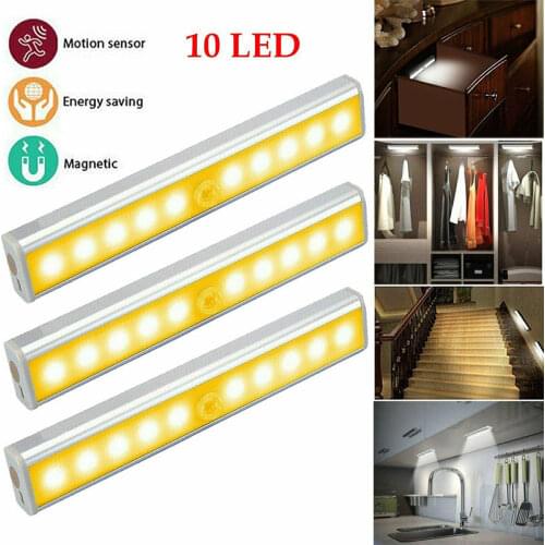 Motion Sensor Wireless LED Night Lights Bedroom Decor Light Detector Wall Decorative Lamp Staircase Closet Room Aisle Lighting