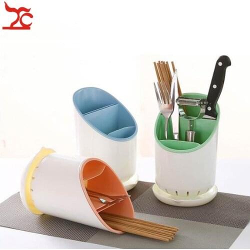 Double-layer Plastic Blacktop Shelf Spoon Shelf Chopsticks Cage Multi-functional Kitchen Tableware Shelf Detachable