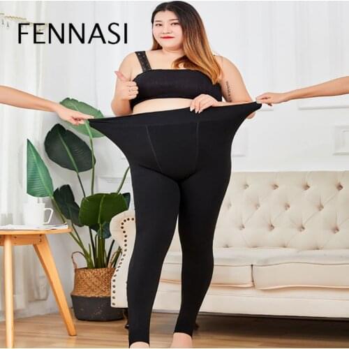 FENNASI Plus Size Thick Winter Warm Leggings Women High Waist Black Casual Leggings Cotton Sexy Fashionable Pure Leggings