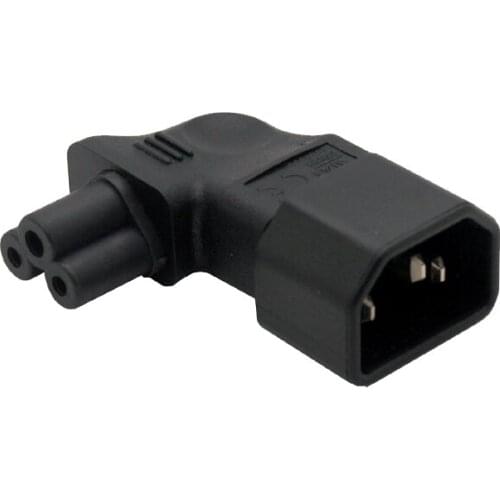 IEC 320 C14 male to C5 vertical left angle Power adapter AC PLUG CONVERTER