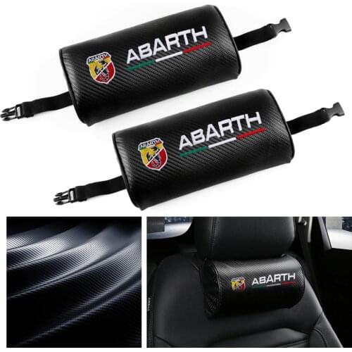 Car Carbon Fiber Headrest Seat Neck Head Support Pillow Travel Sleep Cushion for Fiat Punto Abarth Stilo Ducato Palio 500e Bravo