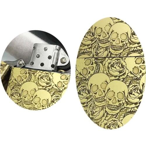 Rose skull pure copper kerosene lighter classic carved personality creative boutique
