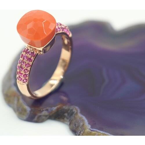 2021 Fashion Candy Style Ring Of 4 Colours Choose Crystal With Red Zircon Gold Plated Rings For Friends Best Festival Gift