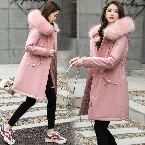 High Quality 2021 New Arrival Fashion Women Winter Jacket Fur Lining Warm Thicken Ladies Winter Long Coat Parkas Womens Jackets