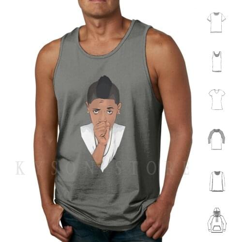 Syd Tha Kid Tank Tops Vest 100% Cotton Graphic Graphic Art Graphic Design Portrait The Internet Ego Death Golfwang