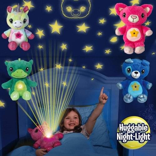 2020 New Star Shinning Huggable Night-Light Belly Dream Stuffed Animal Night Light Shimmering Rainbow Unicorn Lites