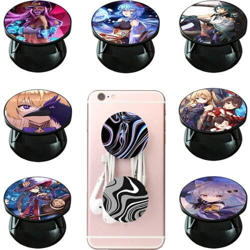 New Colorful Genshin Impact Ring Phone Stand Grip Finger Rring Support Anti-Fall Round Foldable Universal Mobile Phone Holder
