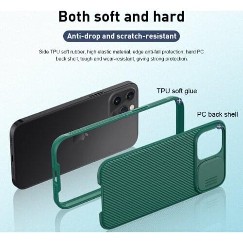 Solid Color Camera Case Anti-Fingerprint Slide Cover back case Len Case For iphone 12/Pro/Max/Mini