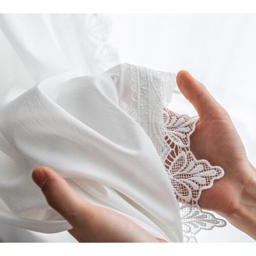 Off White Lace Sheer Curtains for Bedroom Living Room Romantic Retro Style Vintage Light Filtering Sliding Door Window Drapes