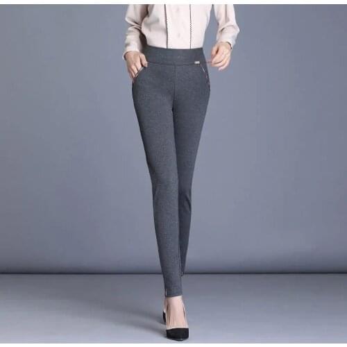 Office Lady Skinny Pencil Pants Casual High Waist Slim Work Moms Pants Plus Size Stretch Butt Lifting Leggings Trousers Women