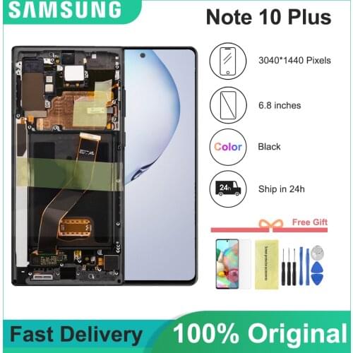 6.8'' ORIGINAL Lcd Screen For Samsung Galaxy Note 10 Plus 5G Lcd N975F N9750 LCD Note 10 Display Touch Screen