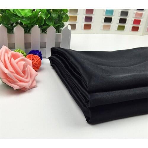 Direct Selling Polyester Shiny Black Satin Fabric By The Yard for Lining