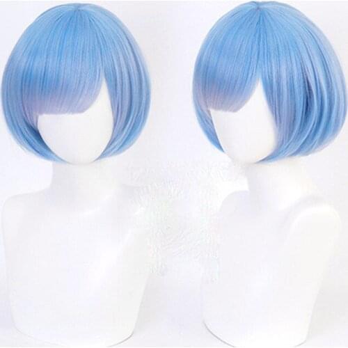 Re: Life in a Different World from Zero Kara Hajimeru Isekai Seikatsu Cosplay Wig Rem Ram Halloween Props Synthetic Hair Wigs