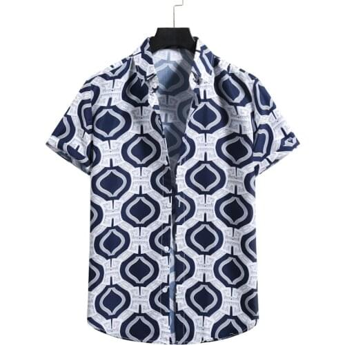 Mens Beach Floral Shirts Hipster Short Sleeve Hawaiian Shirt Men Casual Button Down Holiday Vacation Clothing Chemise Homme XXL