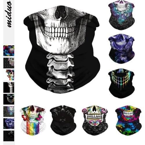 3D Skull Joker Face Bike Mask Neck Gaiter Cycling Motorbike Headwear HeadbandMagic Scarf Fishing Hiking Bandana