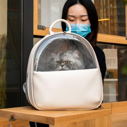 Pet bag cat bag outing backpack high appearance visible transparent shoulder breathable cat backpack Carrier for cat dog carrier