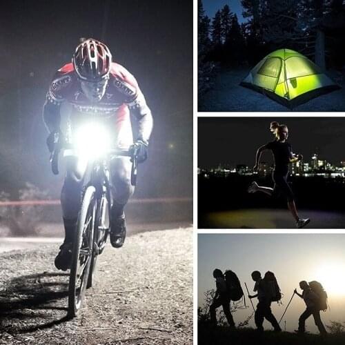 LED USB Rechargeable Bike Light Headlight Solar Energy Bicycle Front Light Waterproof with 360 Degree Rotating Mount SAL