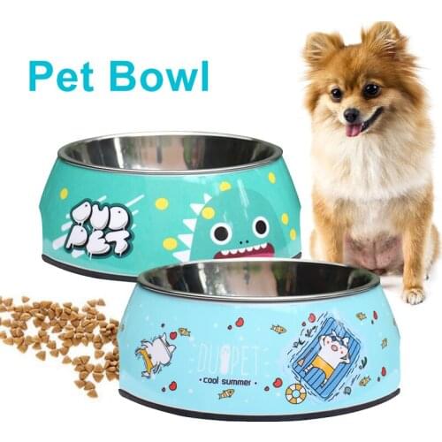 Pet Supplies Bowl Feeding Food and Water Feeder Dog Bowl Cat Bowl For Small Medium Pets Funny Cartoon Stainless Steel Pet Dishs