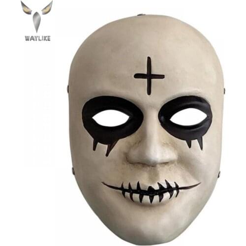 WAYLIKE Halloween Human Beings Clearly Plan Resin Mask Adult Party Costume Mask Horror Carnival Cosplay Party Props