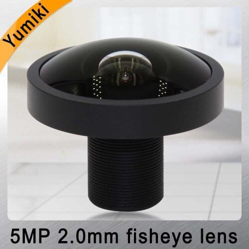 Yumiki Fisheye 5MP 2.0mm IR CCTV Camera Lens HD 5.0Megapixel F2.0 1/2.5" Image Format M12 Mount Wide Viewing Angle
