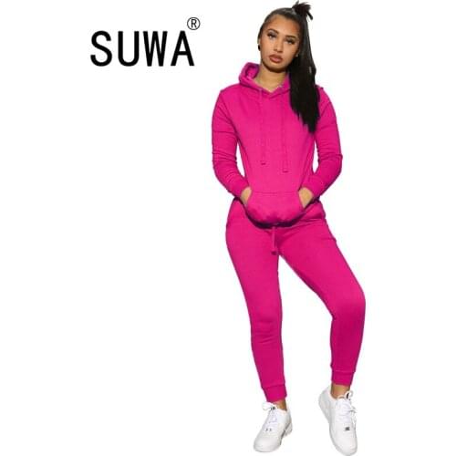 Sexy fitness wear matching legging sets women two piece matching sets autumn winter lounge top + high waist pants sweatpants