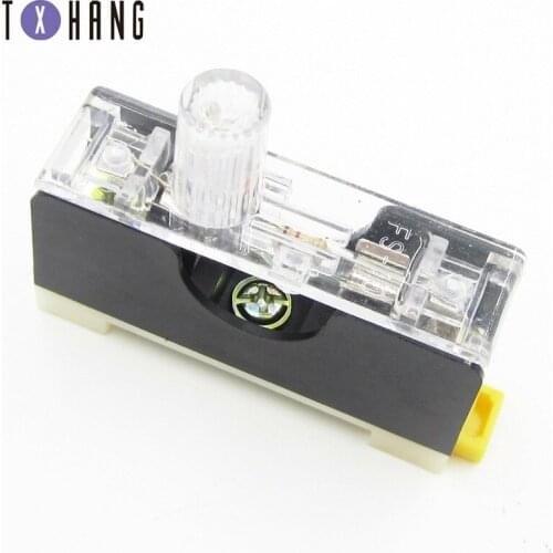 1pc FS101 10A 6*30mm Fuse Socket With Indicator Light DIN RAIL Mounted Fuse diy electronics