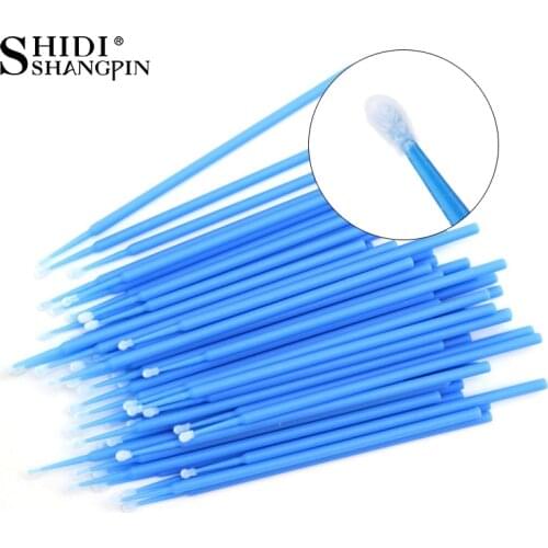 100PCS Disposable Makeup Brushes Cotton Swab Tattoo Cleaning Soft Swab Embroidery Sticks Eyelash Individual Lash Removing Tools