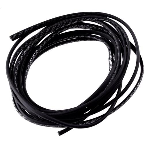 16Ft (5M) U-Shape Black Universal Car Door Moulding Rubber Scratch Protector Strip Edge Guard Trim Carbon Fiber Texture