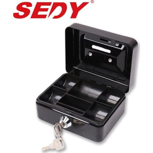 2020-Stainless Steel Petty Cash Money Box Stainless Steel Security Lock Lockable High Quality Metal For Home Office Safe 2 Keys