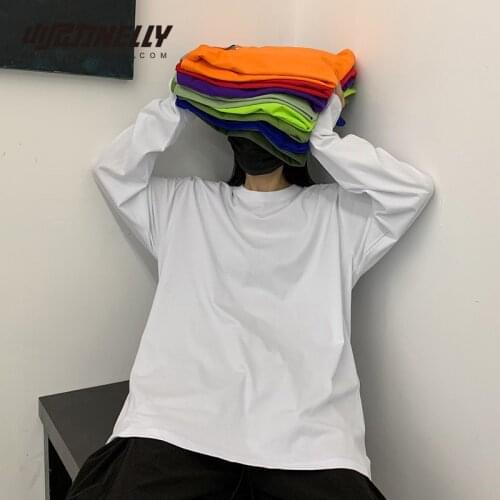 2021 spring Long sleeve T-Shirt Women men Basic Tee Shirt Oversize T Shirt Women Casual O-neck Women tshirt plus size