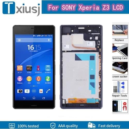 5.2" Brand new Screen For SONY Xperia Z3 LCD Display Touch Screen + Frame Digitizer Assembly For Xperia Z3 LCD D6603 D6643 D6653